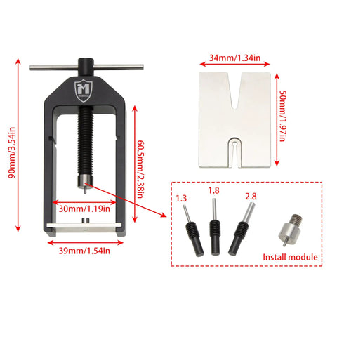 Aluminum Alloy Motor Pinion Gear Puller Remover With 3 Adapters For 1.5mm 2.0mm And 3.0mm Shafts CNC Machined Anodized RC Tool components