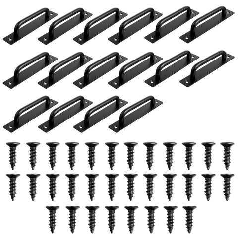 16 Pack Barn Door Handles With Screws For Quick Install, 5.8 Inch Aluminum Alloy Cabinet Pulls For Sliding Doors Wardrobe Closet