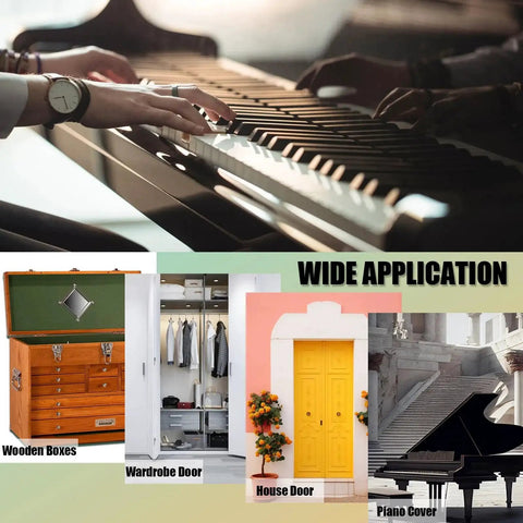 Heavy Duty 12 Inch Stainless Steel 304 Continuous Piano Hinges Matte Black applications on boxes, doors, piano covers