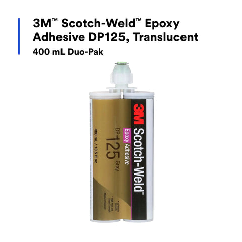 Two-Part Epoxy DP125 Gray, Flexible Structural Adhesive for Metal, Ceramic, Stone, Wood and Plastics, 400 mL Duo-Pak