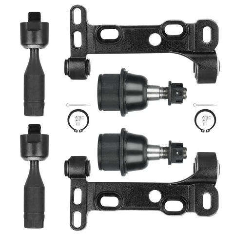 Front view of 16-piece Front Upper Control Arm Suspension Kit Fits For Chevy Trailblazer SSR 2003 2006 Buick Rainier GMC Envoy Oldsmobile