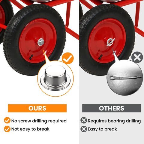 Comparison of 2 Piece Spring Steel Push On Pushnut Cap Stud Five Eighth Inch Axle Fastener With Zinc Finish and cotter pin on cart wheels