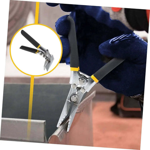 Duckbill Pliers For Sheet Metal Bending With Non Slip Grip Standing Seam Roofing Tool used for metal edging.