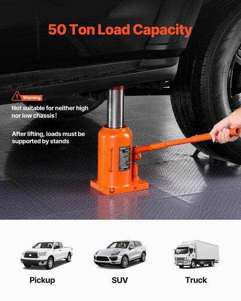 50 Ton Hydraulic Bottle Jack With 11 To 17 Inch Lift And 3 Section Handle lifting truck