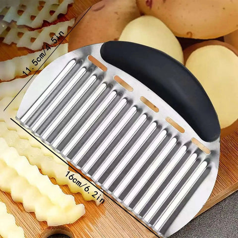 Two Pack Crinkle Fry Cutter Set For Potatoes And Veggies, Large And Small French Fry Slicers With Ergonomic Non Slip Handles