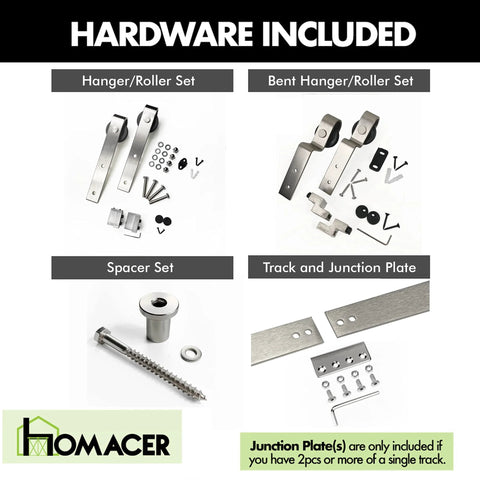 Mini Brushed Nickel Single Track Bypass Sliding Barn Door Hardware Kit For Two Doors 48 Inch Flat Track With Straight Rollers