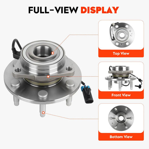 Full-view display of 4WD Front Wheel Hub Bearing Assembly With ABS For Chevy Silverado Tahoe Suburban Express 1500 SUVs