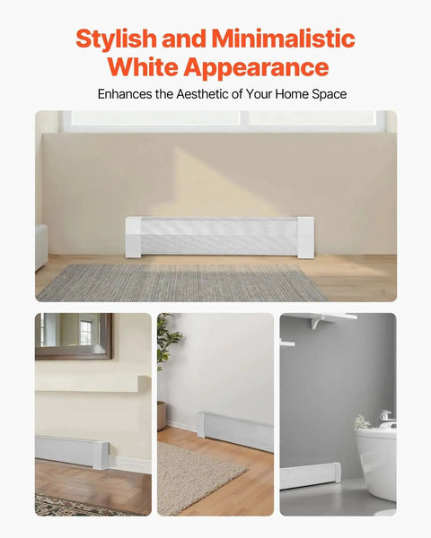 Beefy Heavy Duty 3 Ft Baseboard Heater Cover For Easy Install In Any Bedroom White Steel Front Panel Premium Series Replacement