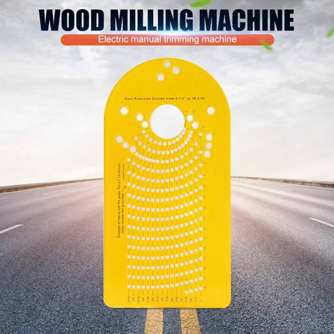 Circle Cutting Jig For Plunge Router With High Precision Pivot Holes And Calibrated Scale, Durable Yellow