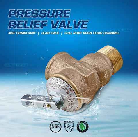 Pressure relief valve, forged brass body, 3/4 in FIP x MIP, for tankless water heater, Amazon