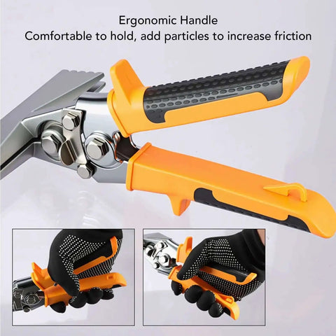 Metal Bending Tool With 6 Inch Straight Jaw Pliers For HVAC Systems featuring a non slip ergonomic handle close-up