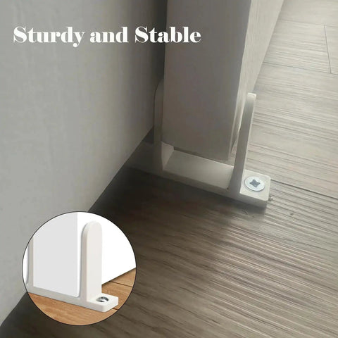 4 Pack Sliding Closet Door Floor Hardware Guide With Wobble Free Operation And No Drill Adhesive Mount, installed