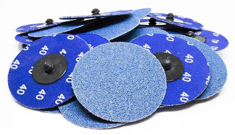 Blue 3 Inch Quick Change Zirconia Sanding Discs For Drill And Die Grinders, 80 Grit, Deburring Polishing Rust Removal, 25 Pack