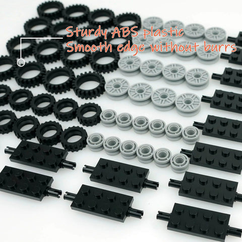 City Car Wheels Tires And Axles Kit Set For Vehicles And Trucks Dope Compatibility With Major Brand Parts and DIY Build Play