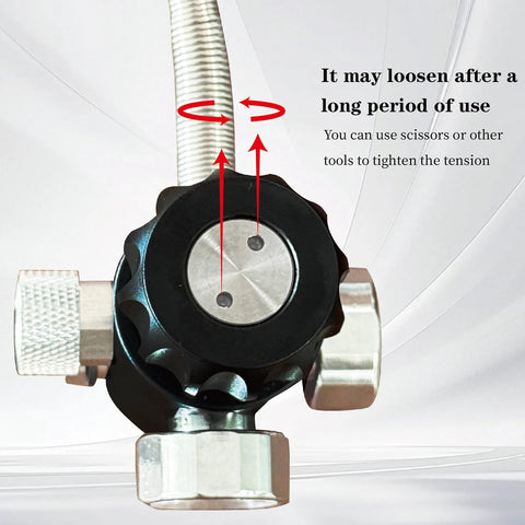 Paintball fill valve with 20-inch high-pressure hose, M18x1.5 thread, black body, Amazon brand