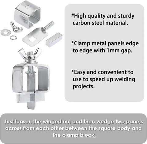 8 Pcs Butt Welding Clamps For Edge To Edge Welds, Auto Body Sheet Metal Clips, Small Welding Clamps Tack, Door Alignment Tool For Patch Repairs And Panel Alignment, steel material, side view