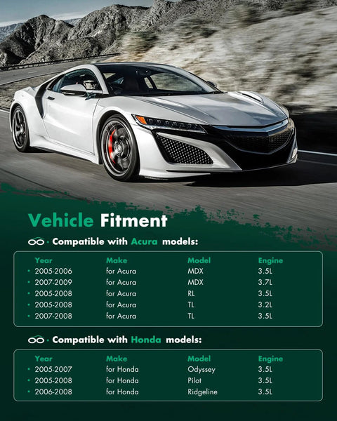 Vehicle fitment chart for Premium 130 Amp Alternator For Honda Accord 2004 2007 V6 3.0L CW 6 Groove Pulley Replacement