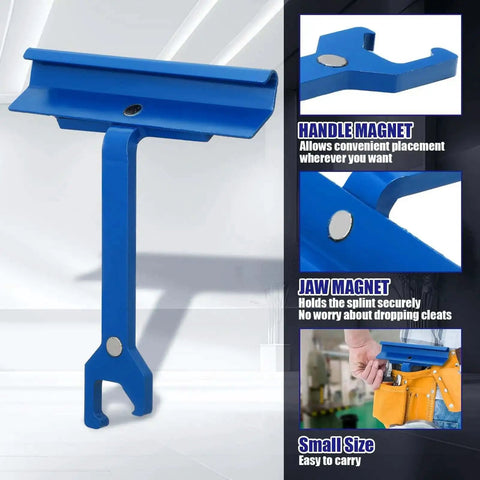 Blue 6 Inch Magnetic TDC and TDF Cleat Tool for HVAC Duct and Sheet Metal with handle and jaw magnets