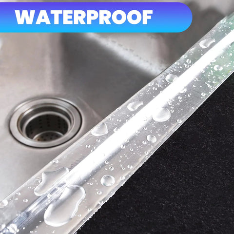 Installed aluminum foil tape, 2 in x 210 ft, waterproof and heat resistant 80–100°C near sink.
