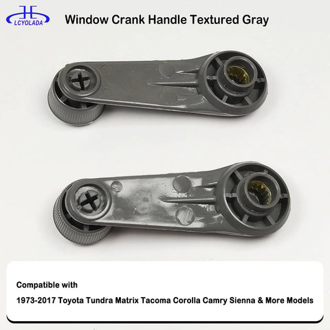 Interior Window Crank Handle Textured Gray Compatible With Toyota Vehicles Including 1973 To 2017 Tundra Yaris Matrix Tacoma Corolla OEM Replacement