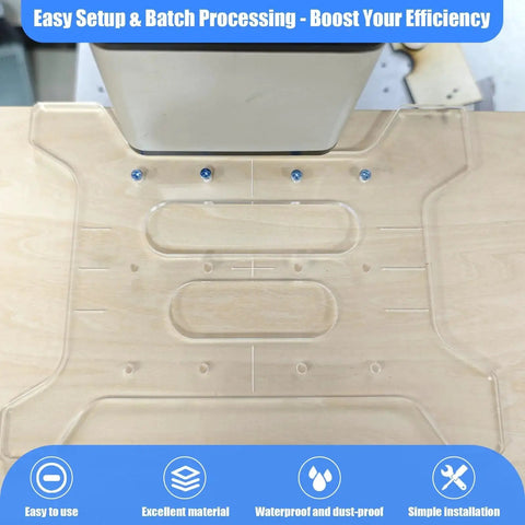 Premium Acrylic Cabinet Handle Template for Drawers and Doors shown in use on a wooden surface, highlighting precise cutout guides.