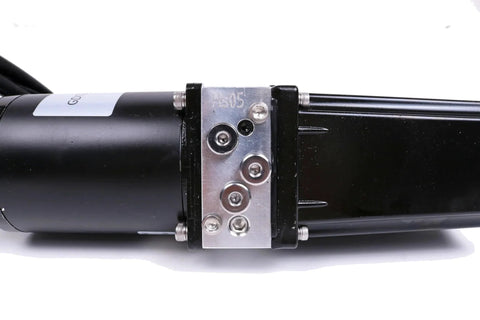 Side view of Heavy Duty Workhorse 12V DC Electric Linear Actuator With 12 Inch Stroke for Dump Trailers and Lift Tables.