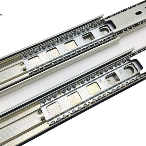 5 Pairs Of 14 Inch Full Extension Drawer Slides With Ball Bearing, Silent Side Mounted, Zinc Plated Cold Rolled Steel, 100 Lb Load Capacity