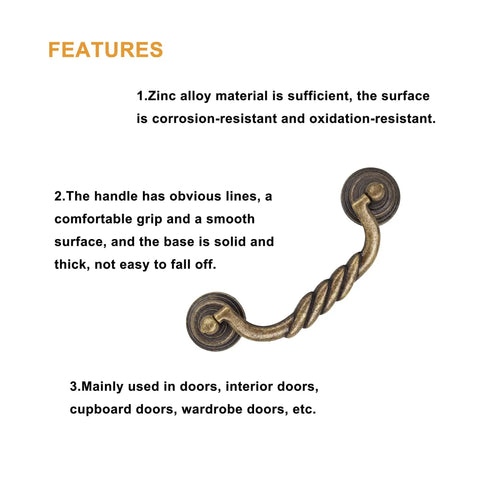 Vintage Bronze Tone And Black Cabinet Pulls 12 Pack Zinc Alloy Handles corrosion-resistant features and design details image