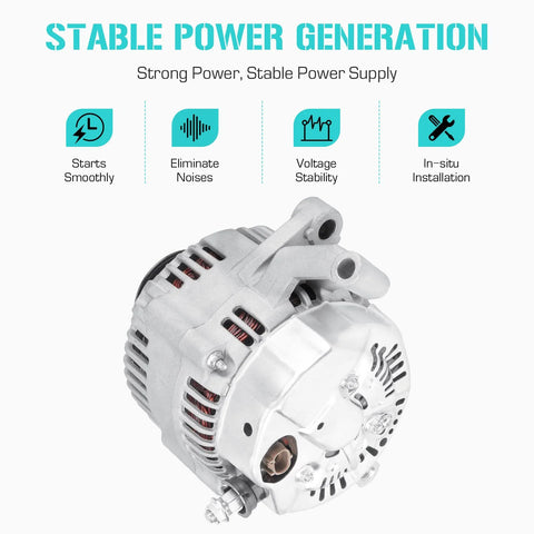 Durable High Output Alternator Replacement For Grand Cherokee 4.7L 2001 2004 Liberty 3.7L 2003 2006 Dakota 4.7L 2001 2006 3.7L 2004 2006 Mitsubishi Raider 3.7L 4.7L 2006 No Hassle Plug And Play Install