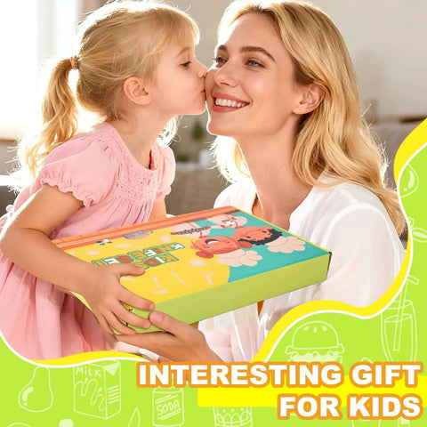 Child and adult holding 46 Piece Kids Knife Set For Toddlers Real Cooking Skills Montessori Kitchen Toys gift box