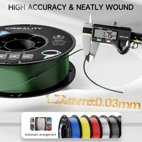 PETG 3D Printer Filament 1.75mm 1kg Army Green For Ender Tough As Nails High Precision Odorless Flow Moisture Proof
