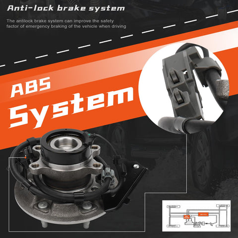 Front Driver Side Wheel Hub And Bearing Assembly Fits Chevy Colorado GMC Canyon Isuzu I290 I370 I280 6 Lug ABS 2WD Replacement Part