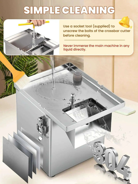 4 In 1 Commercial Vegetable Processor Electric Veggie Slicer Dicer Shredder And Crinkle Cutter All Stainless Steel 110 Volt 200W