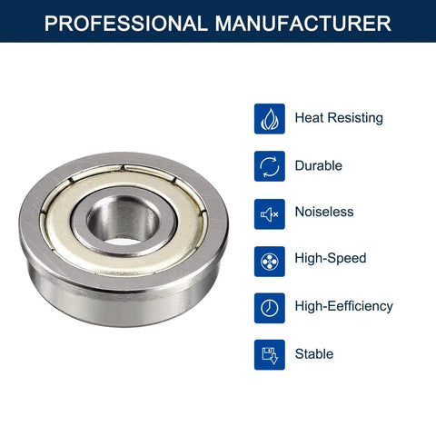 Industrial Grade Flanged Miniature Ball Bearing F693ZZ ABEC1 With 3 Mm ID 8 Mm OD 4 Mm Width, shown with key features