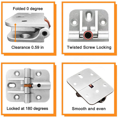 Adjustable 180 Degree Locking Hinges For DIY Bifold Doors And Folding Tables Zinc Alloy Construction 4 Pack