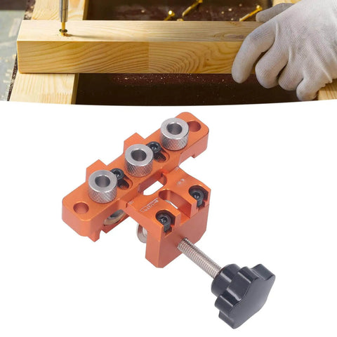 Versatile 3 In 1 Doweling Jig Kit With Auxiliary Punch Plate And Drilling Sleeve Aluminum 6061 Anodized Locator in use