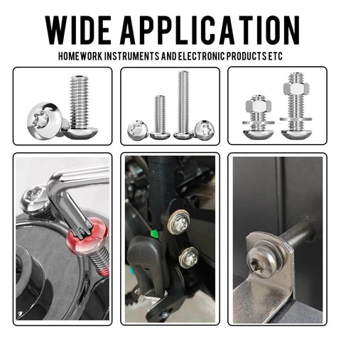 Boss 304 Stainless Steel Torx Button Head Screws Set With 900 Pieces M2 M2.5 M3 Bolts Nuts Washers in various applications