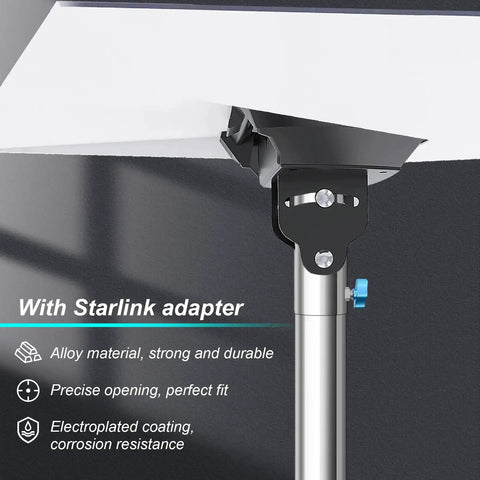 Gen 3 Pole Mount Kit For Starlink Outdoor Ground Pole With No Dig Spiral Anchor 10 Ft Stainless Steel Pole Adapter close-up