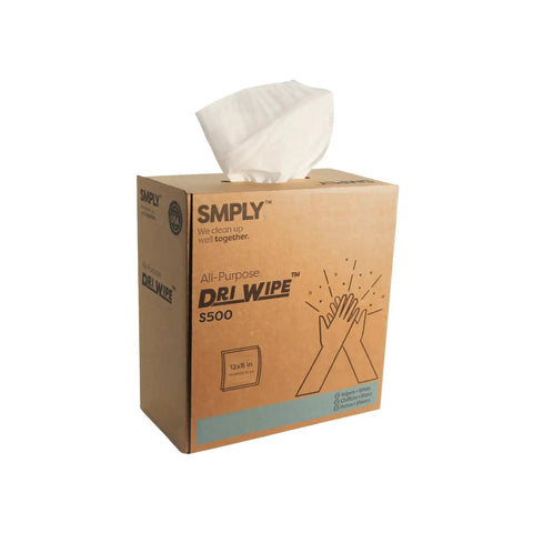 Dri-Wipe S500 All-Purpose Disposable Wipes, 176 Per Box, 10 Boxes, Center-Pull 8 By 12 Inch Sheets