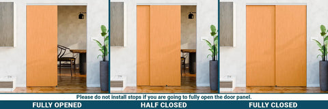 6 Foot Bypass Sliding Closet Door Track Kit For Double Doors With 72 Inch Rails installed in living room