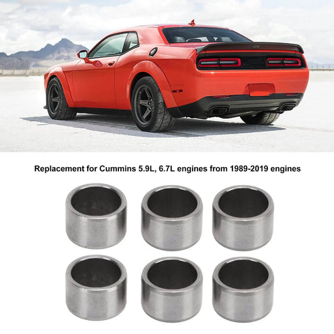 Cylinder Head Dowel Pin For 5.9L And 6.7L Engines, High Temperature Leak Proof Alignment Pin, Ultra High Precision Replacement Part, 1989 To 2019 Models, OE 3902343 Compatible, six metal dowel pins visible.