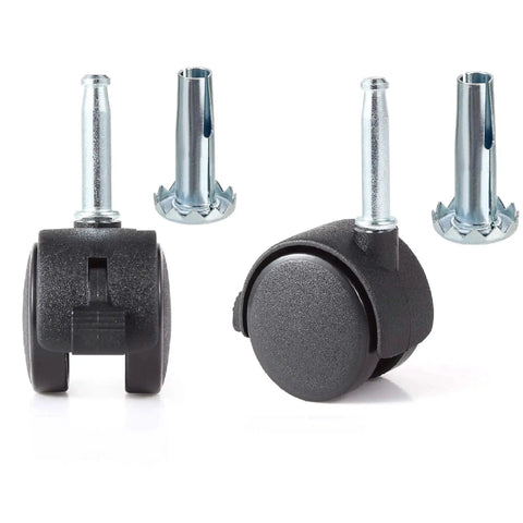 2 Pack Locking Swivel Caster Replacement Wheels For Weber Gas Grill Stem Casters 2.5 Inch twin wheel rubber with pin stem