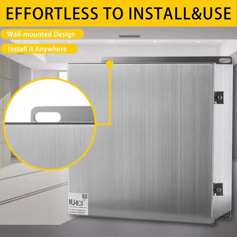 Stainless Steel Electrical Enclosure Box 12 X 12 X 6 In 304 Grade, Explosion Proof, IP66 Waterproof And Dustproof Outdoor Indoor
