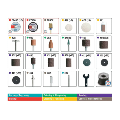 Go To 160 Piece Rotary Tool Accessory Kit With EZ Lock Technology For Cutting, Sanding, Polishing, Grinding And Carving