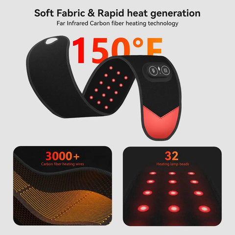 Cordless Wrist Hand Heating Pad Massage For Carpal Tunnel Relief with 150°F heat, carbon fiber heating, and adjustable settings