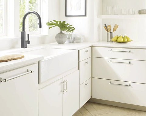 Carrigan Polished Nickel Cabinet Pull Three And Three Quarters Inch Center To Center 96mm on kitchen cabinets