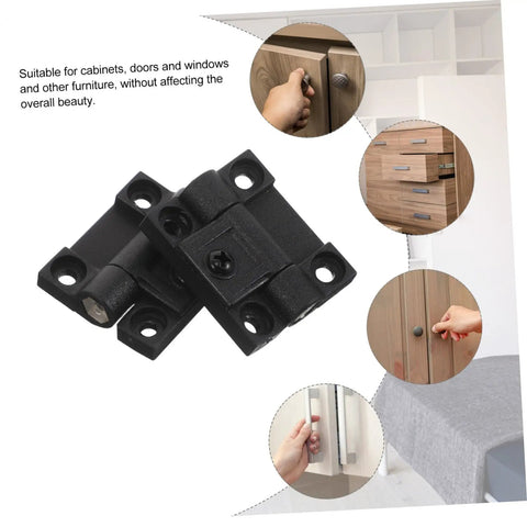 Plastic Cabinet Door Hinges Black Adjustable Torque Friction Positioning Stop Folding for Kitchen Bathroom Office Desks.