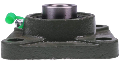 Side view of 3/4 Inch Four Bolt Flange Bearing With Set Screws UCF204-12 F4B-SC-012 SF-3/4 YCJ-3/4 NSK with green lubrication fitting