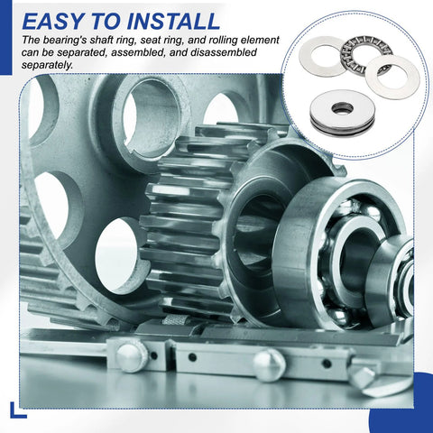 PATIKIL AXK1528 thrust needle roller bearings, 15x28x4mm, 10 pcs, chromium steel with washers, silver