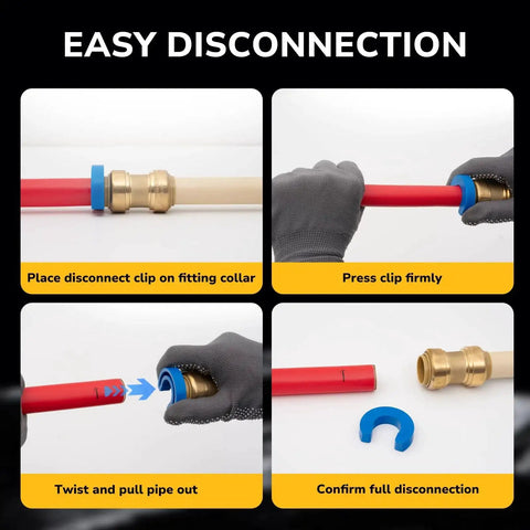 Easy disconnection process for 3/4 Inch Brass Push To Connect Check Valve For Copper CPVC And PEX Pipes With Upgraded Stiffener And Disconnect Clip